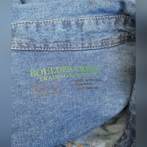 BOULDER CREEK TRADING COMPANY Mens Long Sleeve Denim Button Front Shirt Classic - Picture 5 of 5